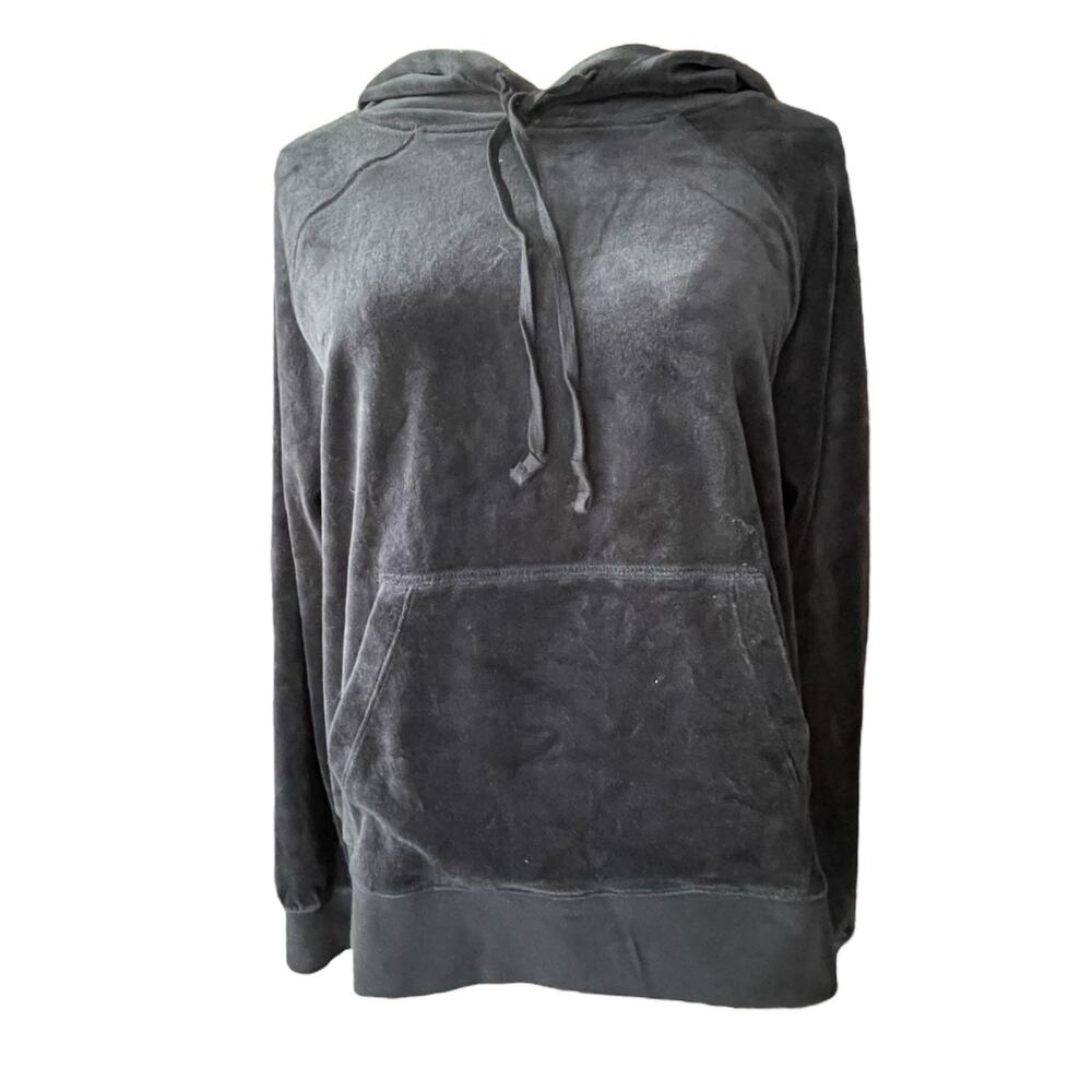 J Crew Blue Velvet Pull Over Hoodie Size S